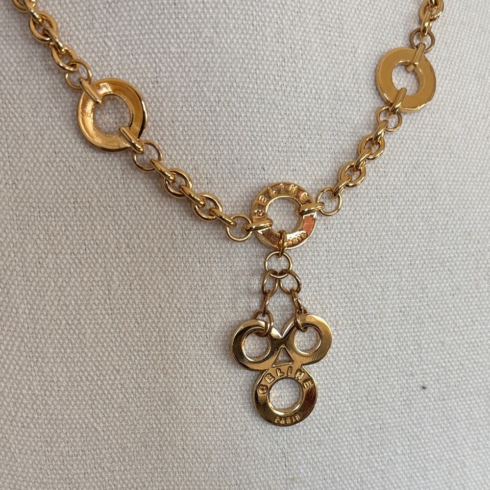 Celine Gold Necklace with Circular Charms - Picture 3 of 10
